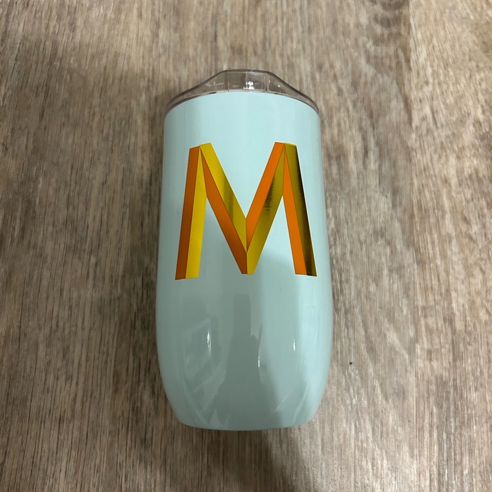 Stainless steel M cup with plastic suction sip lid